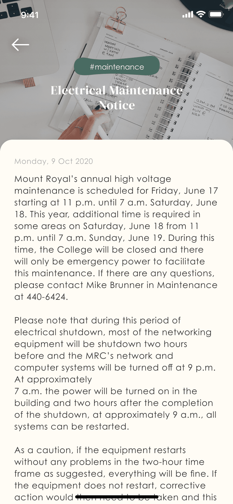 Building announcements