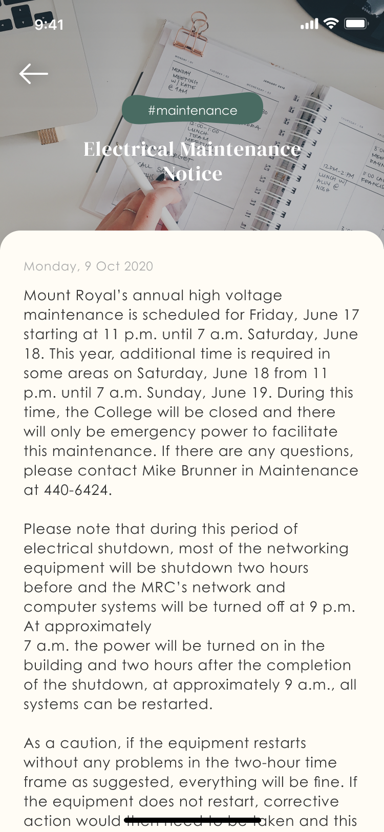 Building announcements